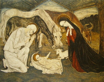 Tsuguharu Foujita: Jézus Krisztus születése (20. század) 