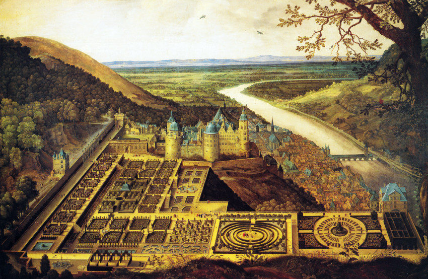 Matthaeus Merian metszete: Hortus palatinus (Fejedelmi kert)