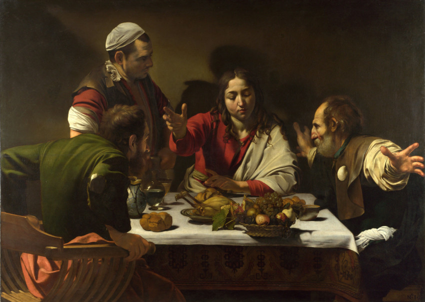 Caravaggio: Vacsora Emmauszban (1602-3, olaj, vászon)