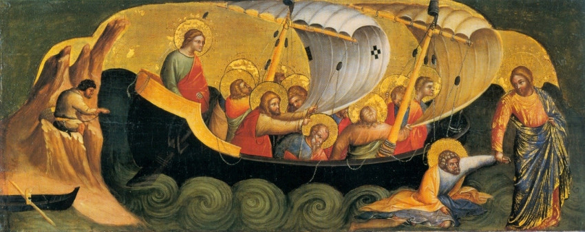 Lorenzo Veneziano: Jézus a vízen jár (1370)