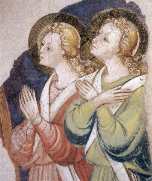 Bicci di Lorenzo: Angyalok (1447 körül;  Szent Ferenc-bazilika, Arezzo)
