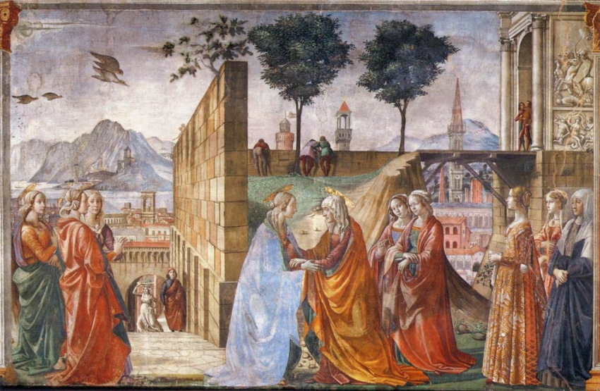 Domenico Ghirlandaio: Mária és Erzsébet találkozása (1486–90)