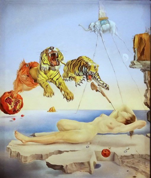 Salvador Dalí: Álom, melyet a gránátalma körül repkedő méh váltott ki egy pillanatra ébredés előtt