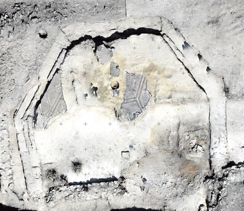 A lakomaterem teljesen feltárt apszisa 2018 tavaszán