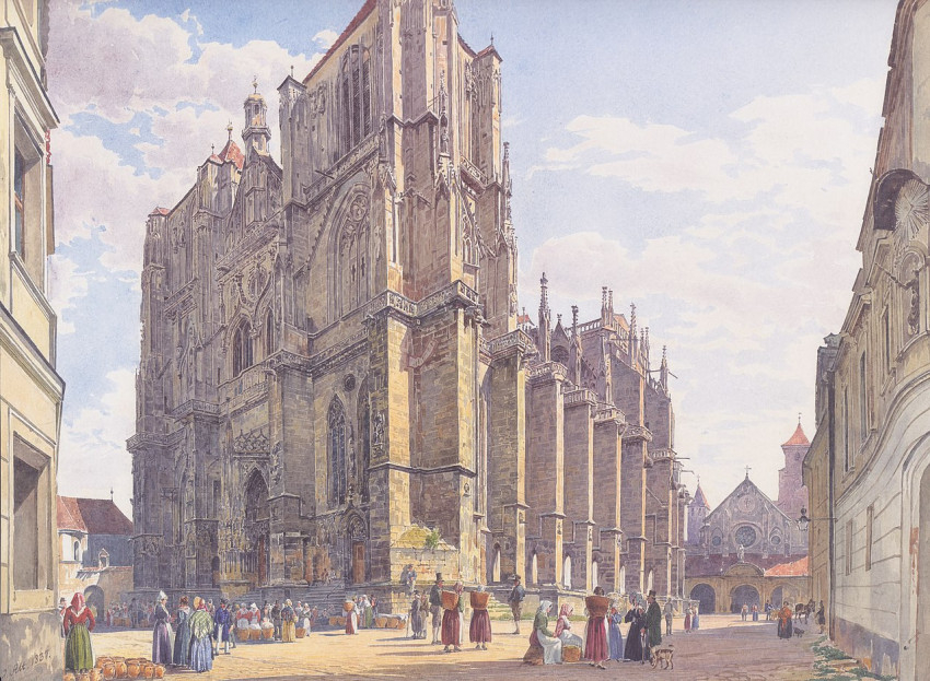 A nyugati homlokzat egy 1837-ben készült festményen