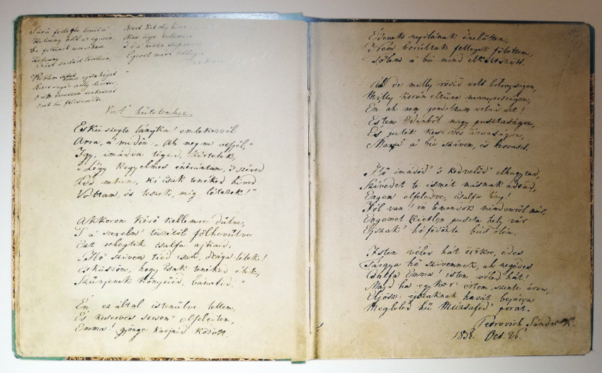 A hűtelenhez című vers kézirata