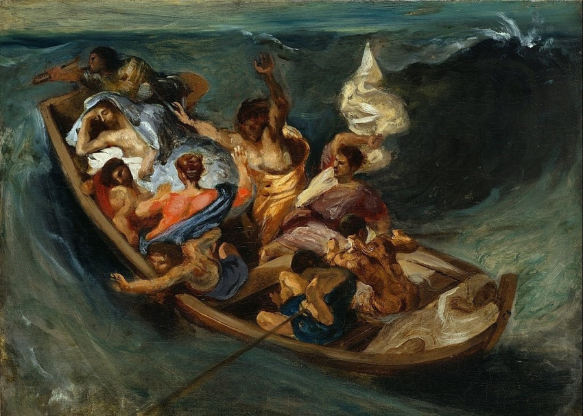 Eugène Delacroix: Jézus lecsendesíti a tengert (olaj, vászon,1854)