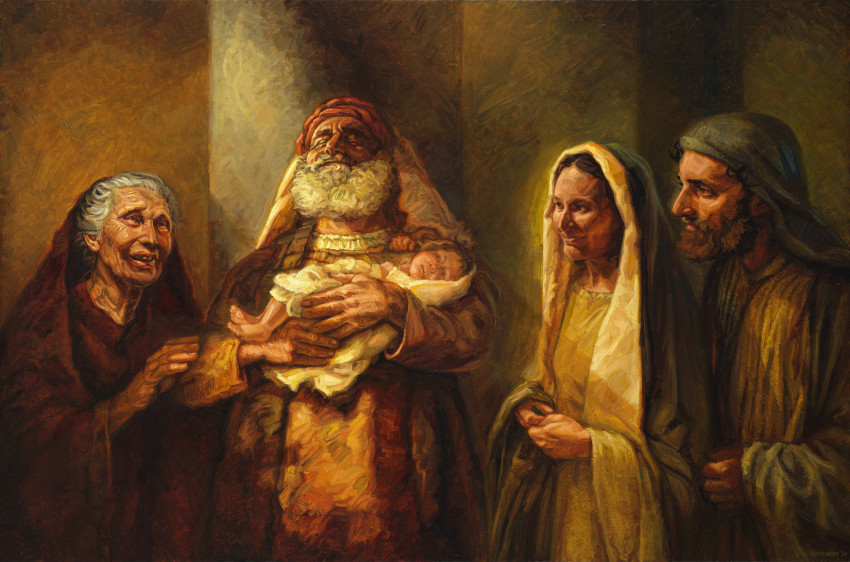 Jan Van’t Hoff (1959– ): Simeon és Anna (olaj, vászon)