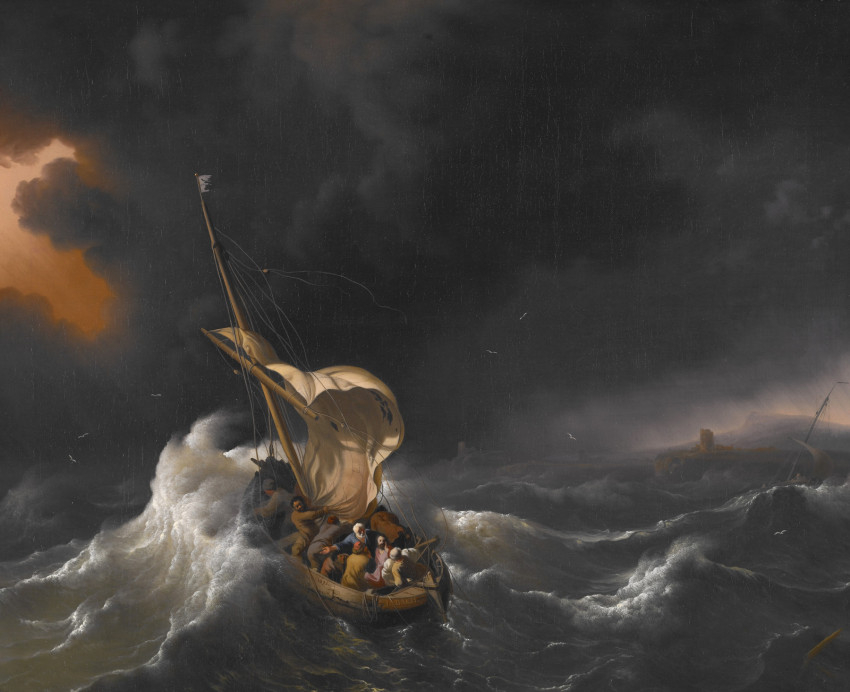 Ludolf Bakhuizen: Krisztus a viharban a Galileai-tengeren (1695, olaj, vászon)