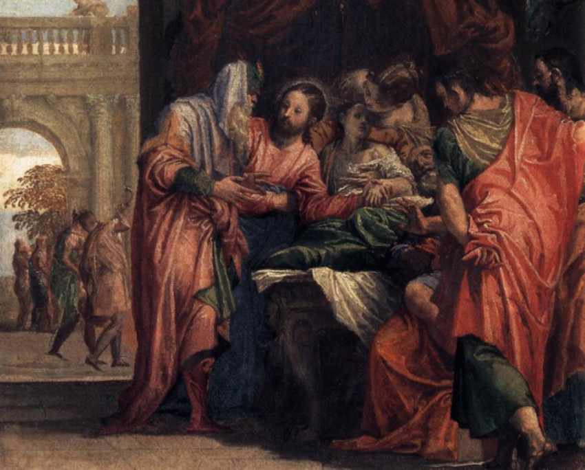 Paolo Veronese: Jairus leányának feltámasztása (1540, olaj, vászon)