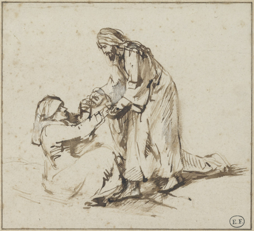 Rembrandt (1606–1669): Jézus meggyógyítja Szent Péter anyósát