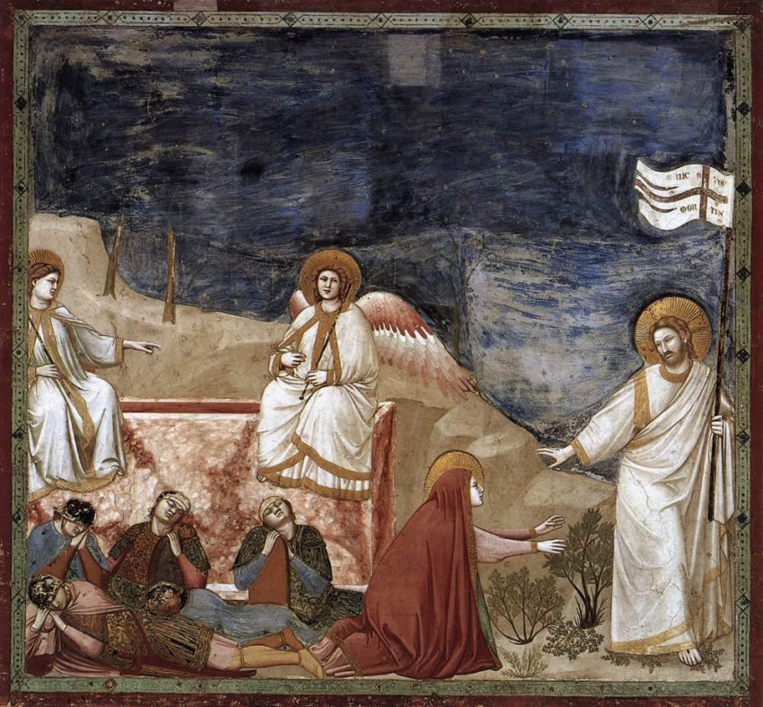 Giotto  (1266–1337): Noli me tangere; freskó a padovai Scrovegni-kápolnában