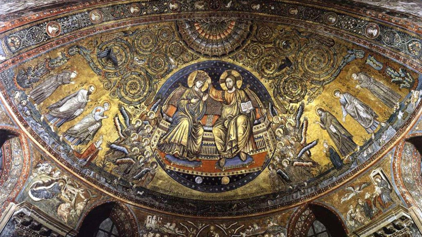 Jacopo Torriti, A Szűz megkoronázása, 1295, Santa Maria Maggiore-bazilika