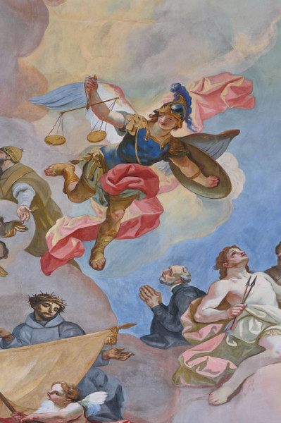 Szent Mihály arkangyal a váci székesegyház kupolafreskóján