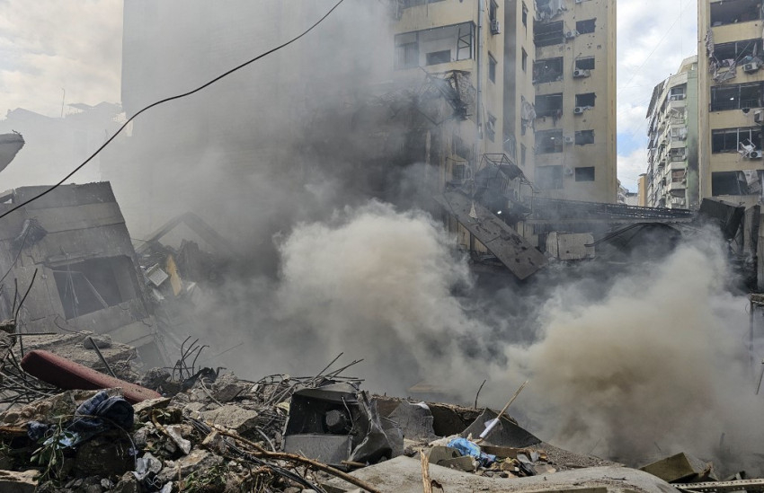 Március 4-ei izraeli légitámadás helyszíne Bejrút déli külvárosában