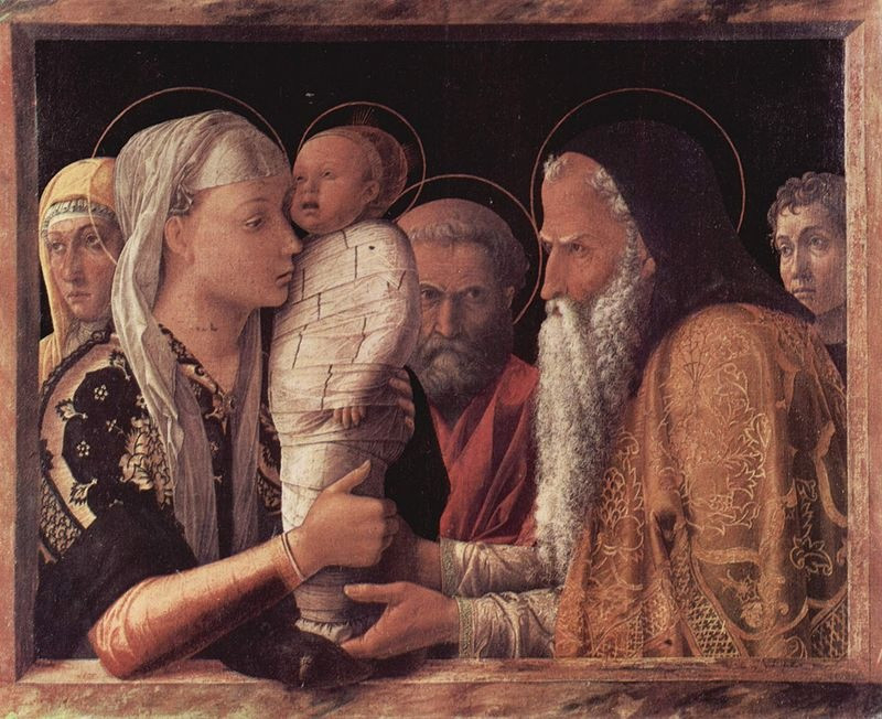 Andrea Mantegna: Urunk bemutatása a templomban (1460 körül)