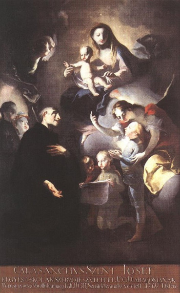 Felix Ivo Leicher: Kalazanci Szent József a Szent Szűz előtt (1766)