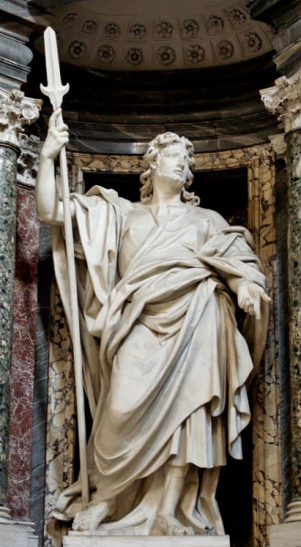 Szent Júdás Tádé szobra a Lateráni Keresztelő Szent János-bazilikában (Lorenzo Ottoni alkotása)
