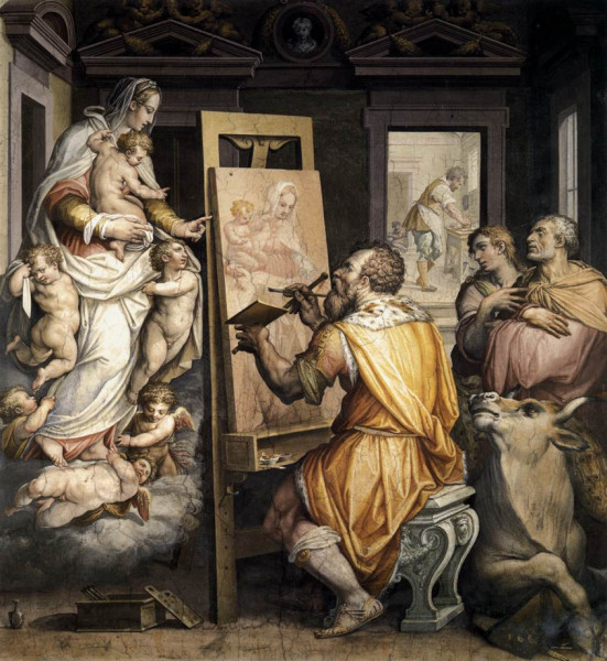 Giorgio Vasari: Szent Lukács megfesti a Szent Szűz képmását (1565 után)