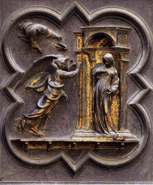 Lorenzo Ghiberti: Az angyali üdvözlet (1403-24