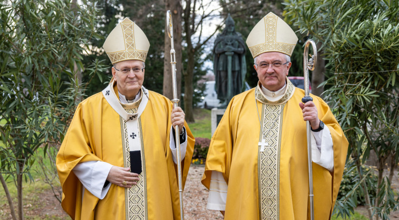 Erdő Péter bíboros és Veres András püspök közösen adott hálát huszonöt éves püspöki jubileumán